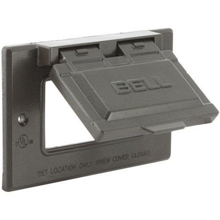HUBBELL Electrical Box Cover, 1 Gang, Rectangular, Aluminum, Flip/Snap, GFCI 5101-2